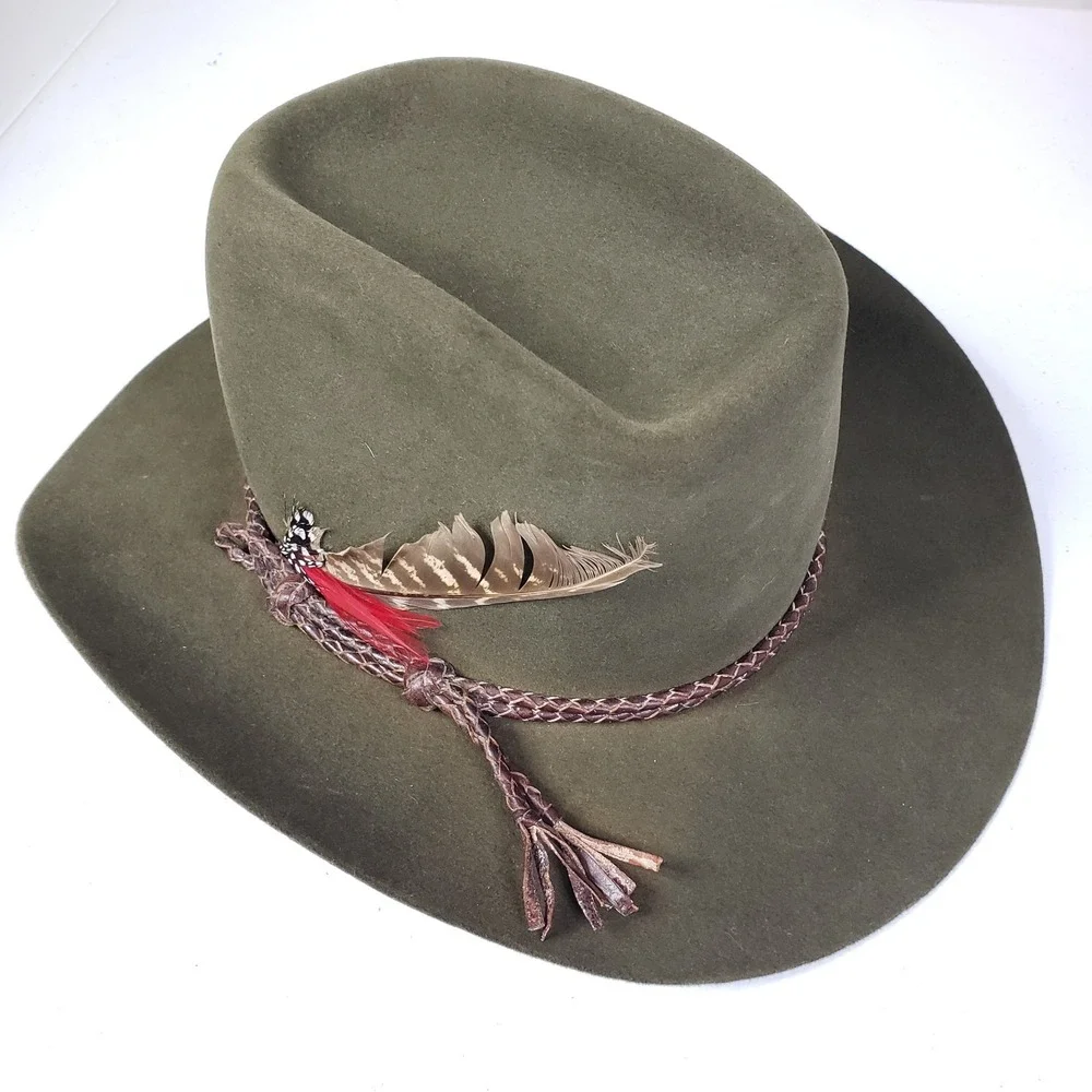 O'Farrell Hat Company Custom Premium Beaver Felt Cowboy 6 7/8 Feather Rope